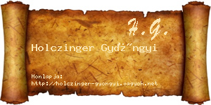 Holczinger Gyöngyi névjegykártya